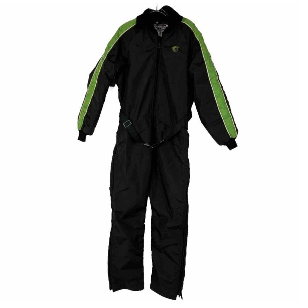 Arctic Wear | Men's Vintage Black & Green Belted Coverall Snowsuit M TALL